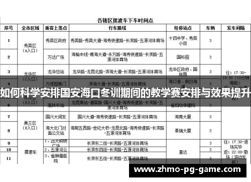 如何科学安排国安海口冬训期间的教学赛安排与效果提升